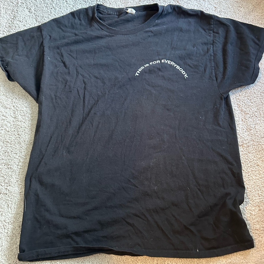 Black Tee with White Text